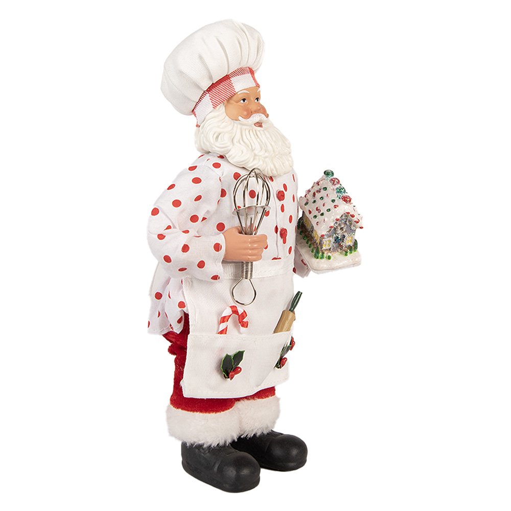 Kerstdecoratie Beld Kerstman 13x10x28 cm Wit Textiel