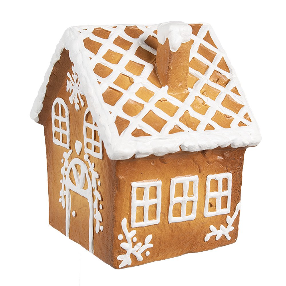 Gingerbread house 14x12x15 cm Bruin Keramiek Peperkoekhuisje