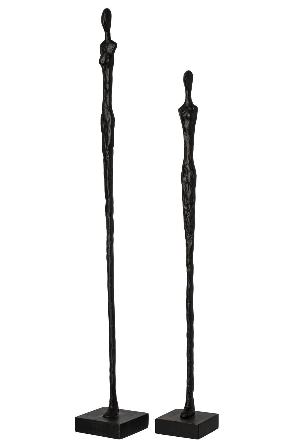 J-Line Abstracte personen op voet - polyresin - zwart - set van 2