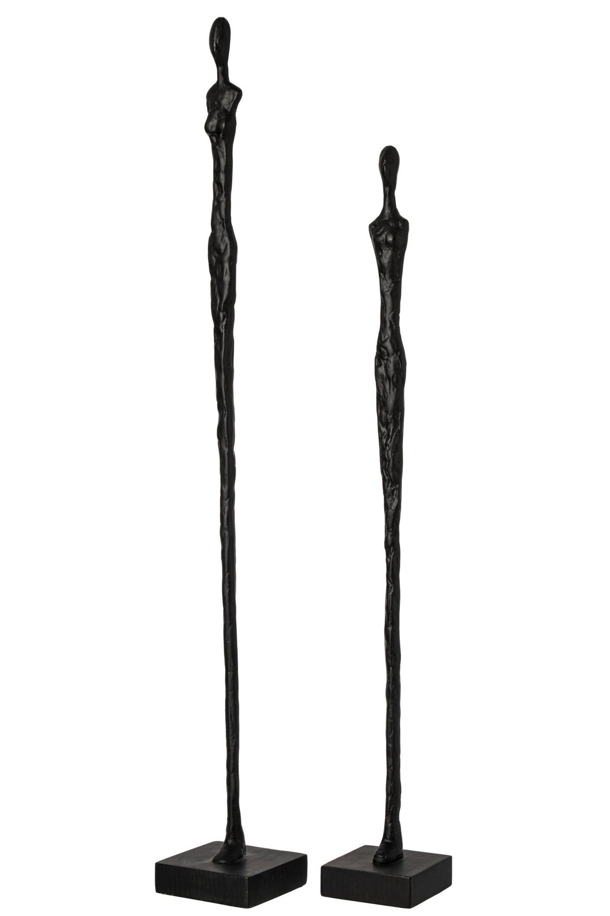 J-Line Abstracte personen op voet - polyresin - zwart - set van 2