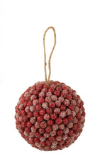 J-Line hanger Bal Bessen Glitters - kunststof - rood - large