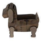 Bloempot 26x12x11 cm Bruin Hout Hond Bloempot Binnen