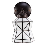 Wandlamp Tiffany 17x12x23 cm Wit Bruin Glas Muurlamp