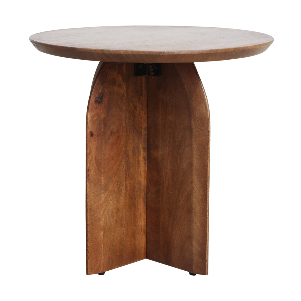 Bullnose bijzettafel mangohout - Ø50 cm