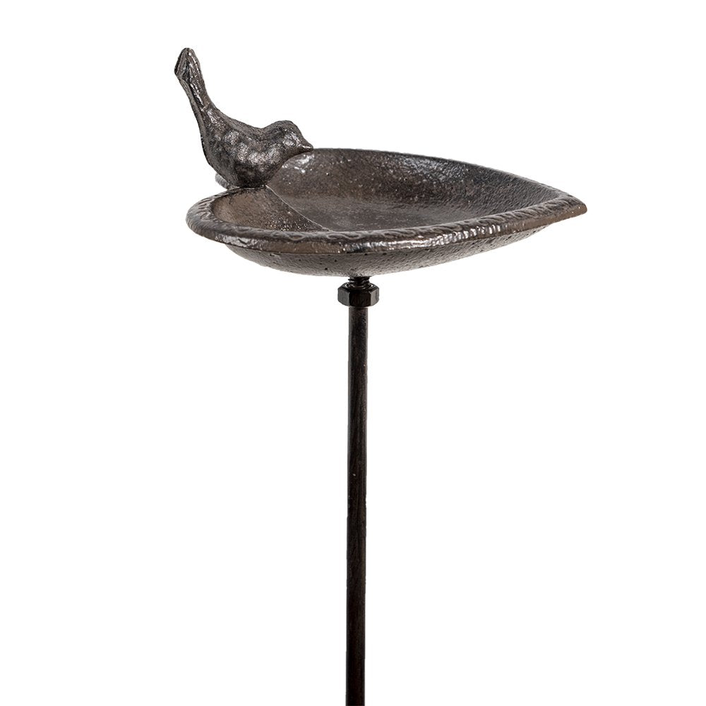 Vogelbad 14x13x86 cm Bruin IJzer Vogeldrinkbak