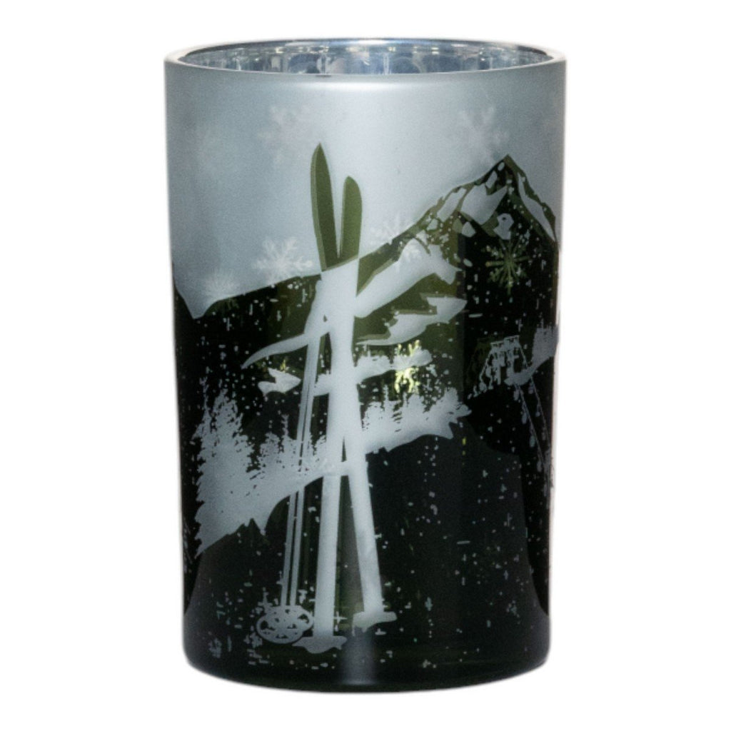 Theelichthouder skigroen groot 18cm
