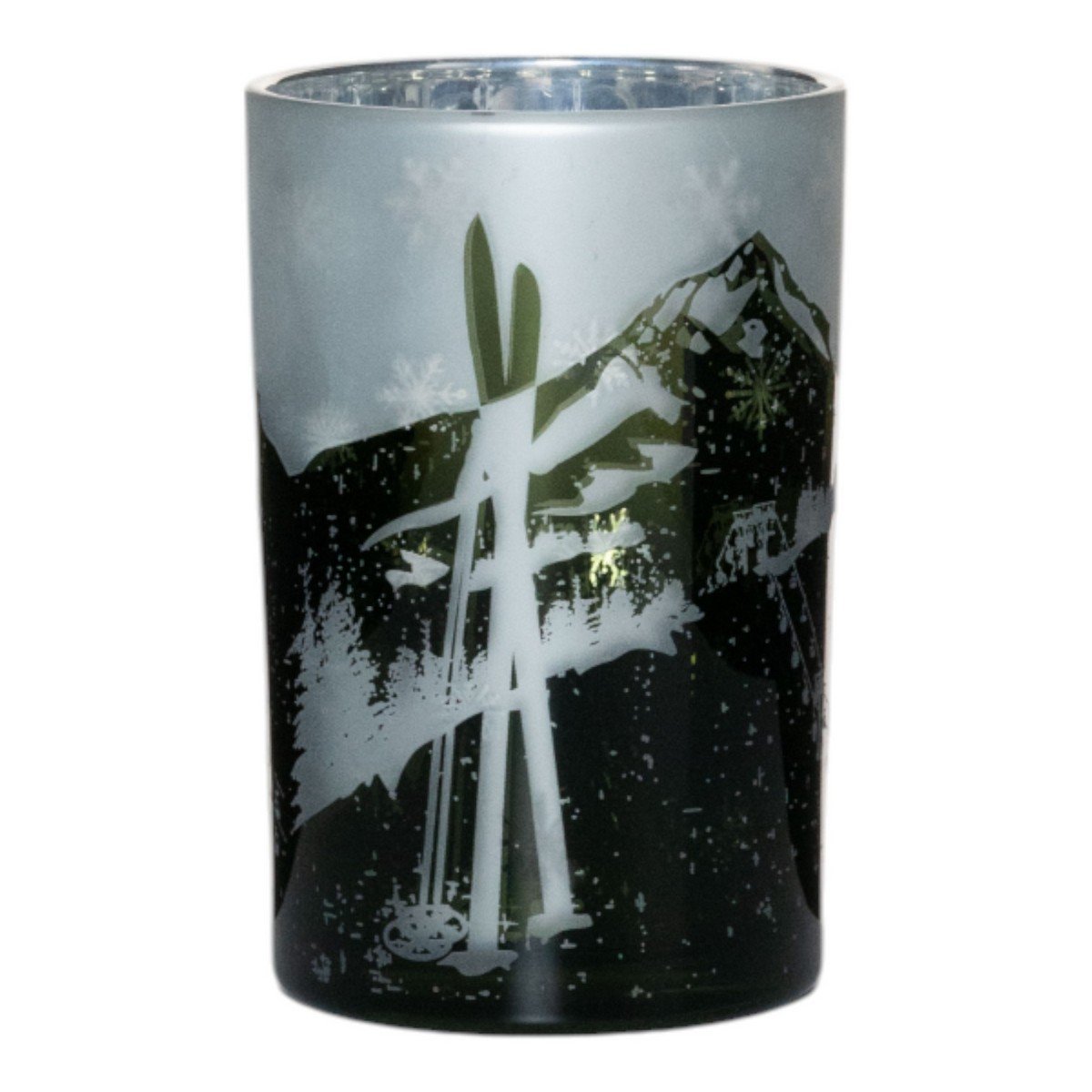 Theelichthouder skigroen groot 18cm