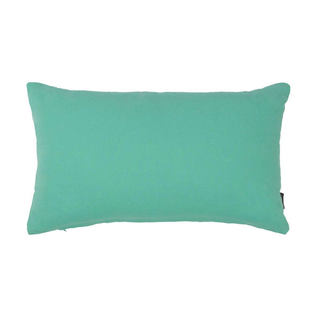 Flanel aqua groen kussen 30 x 50 cm