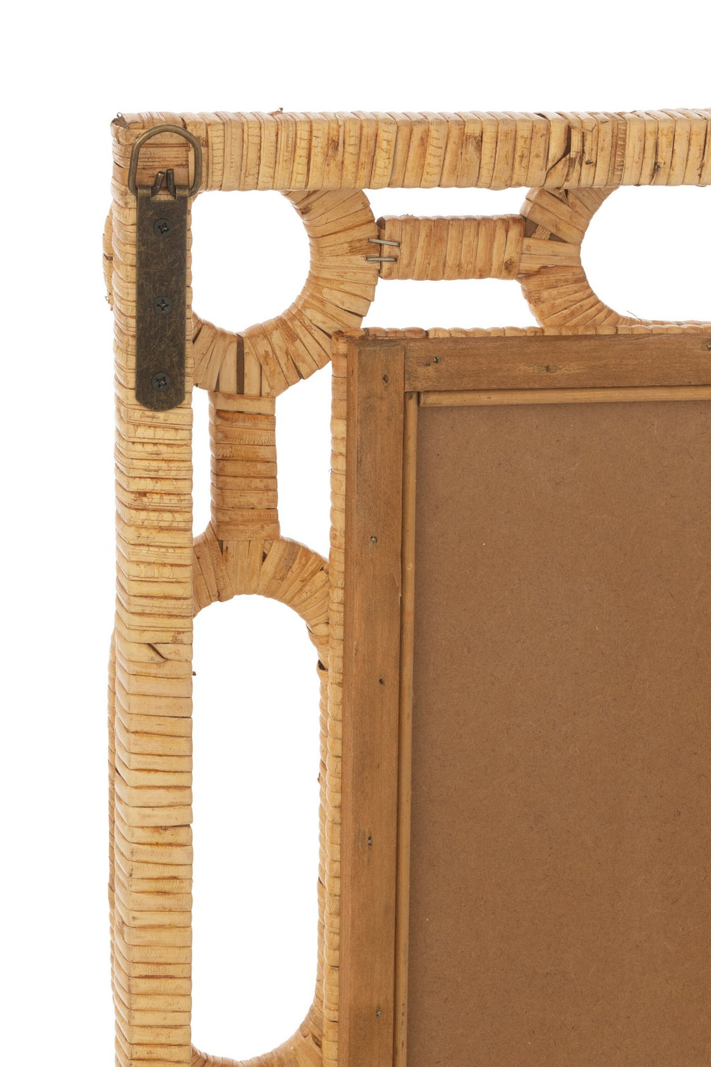 J-Line spiegel Ring - hout - naturel - S