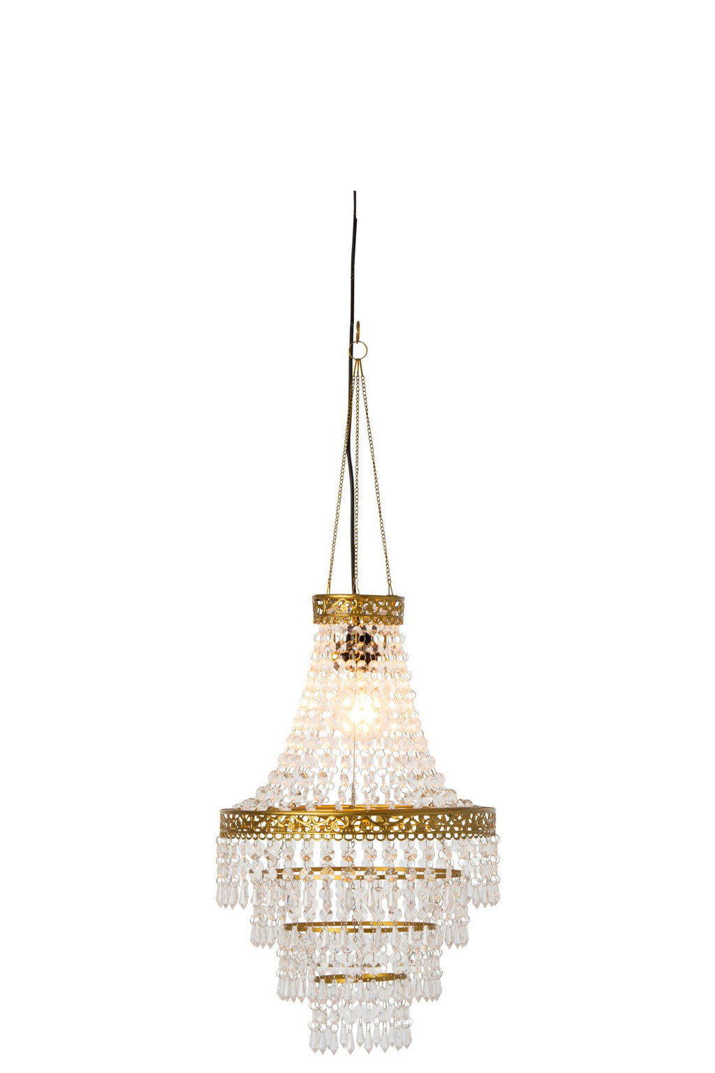 J-Line Kandelaarlampenkap - acryl - transparant/goud - small