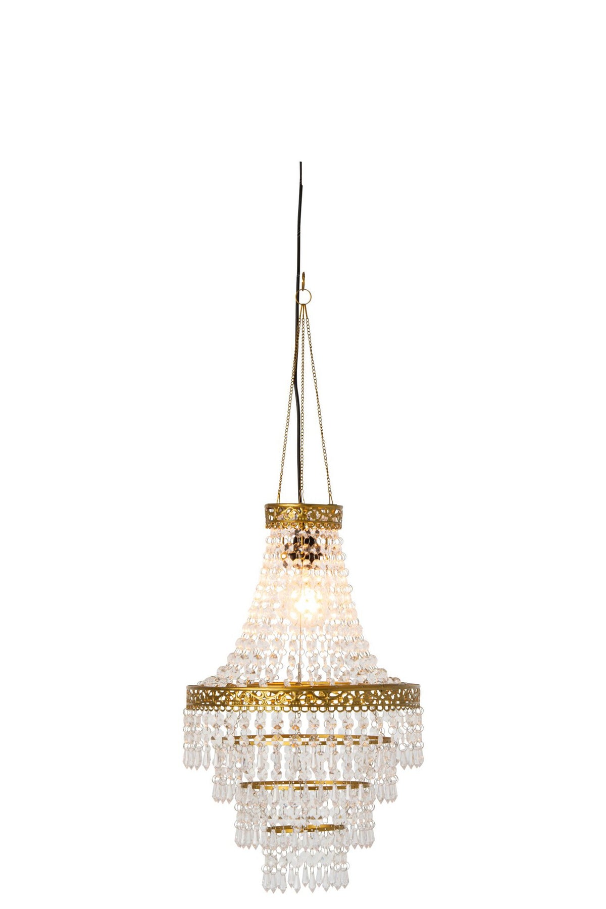 J-Line Kandelaarlampenkap - acryl - transparant/goud - small