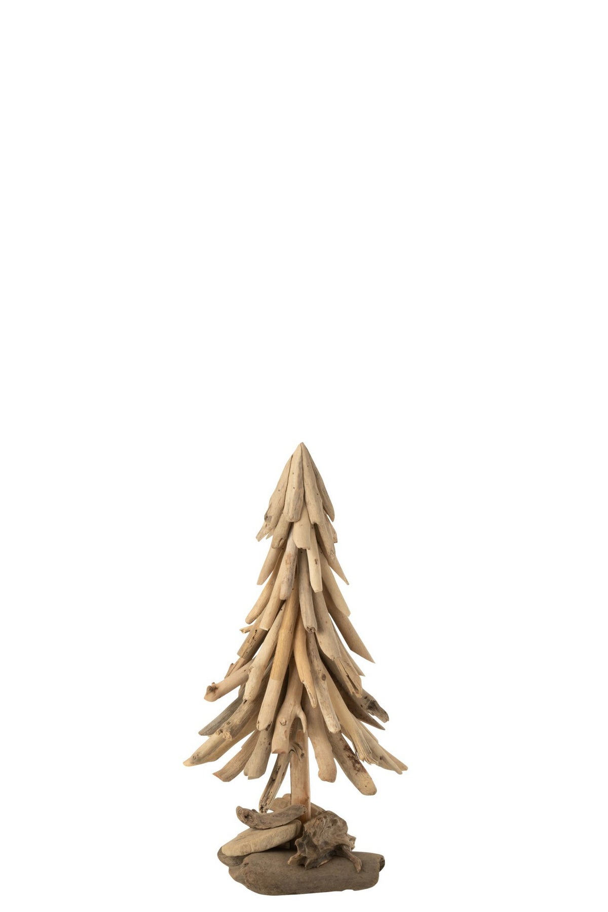 J-Line decoratie Kerstboom op voet - hout - naturel - M