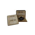 Houten onderzetters S/6 13x11cm Coffee