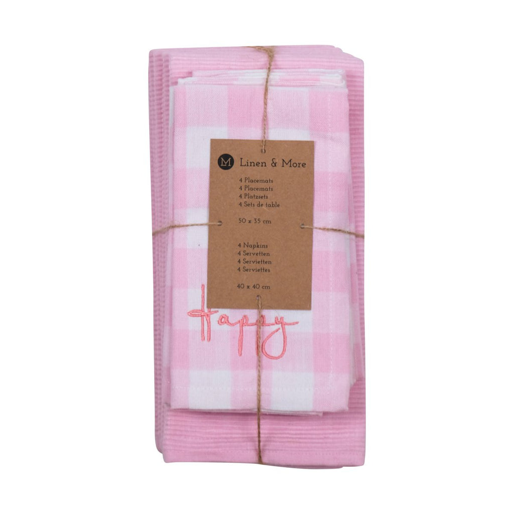 Ollie Keukenset fairy roze 35x50/40x40cm (set of 8)