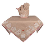 Broodmand Ø 15x16 cm Bruin Katoen Gingerbread house