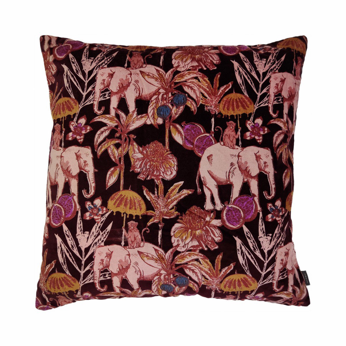 Elephant Print kussen bordeaux 60x60cm