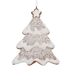 Kersthanger Kerstboom 9x1x10 cm Wit Bruin Kunststof