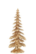 J-Line decoratie Denneboom - polyresin - goud - small