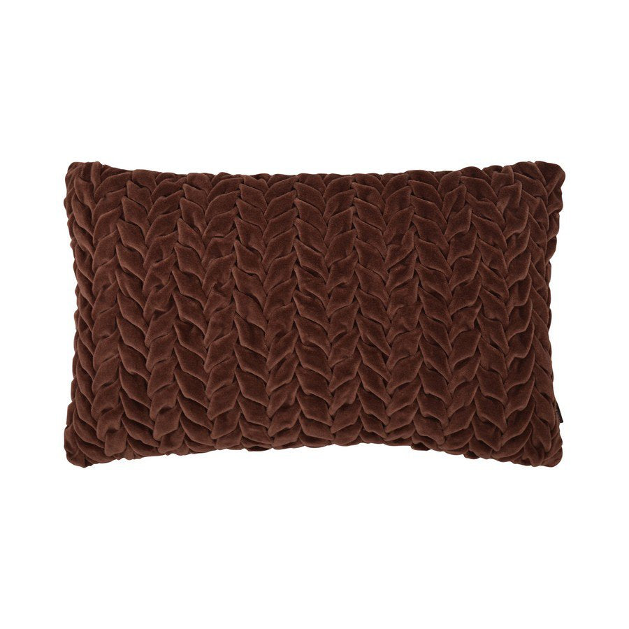 Smock Velvet kussen bruin 30x50cm