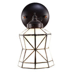 Wandlamp Tiffany 17x12x23 cm Wit Bruin Glas Muurlamp
