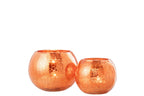 J-Line windlicht Bal Craquelé - glas - goud - large