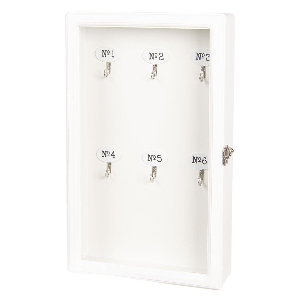 Sleutelkastje 24x7x38 cm Wit Hout Sleutelhouder