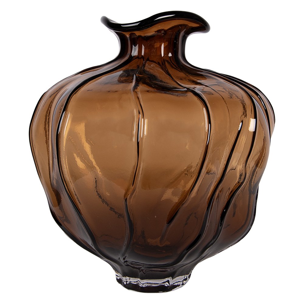 Vaas Ø 26x31 cm Bruin Glas