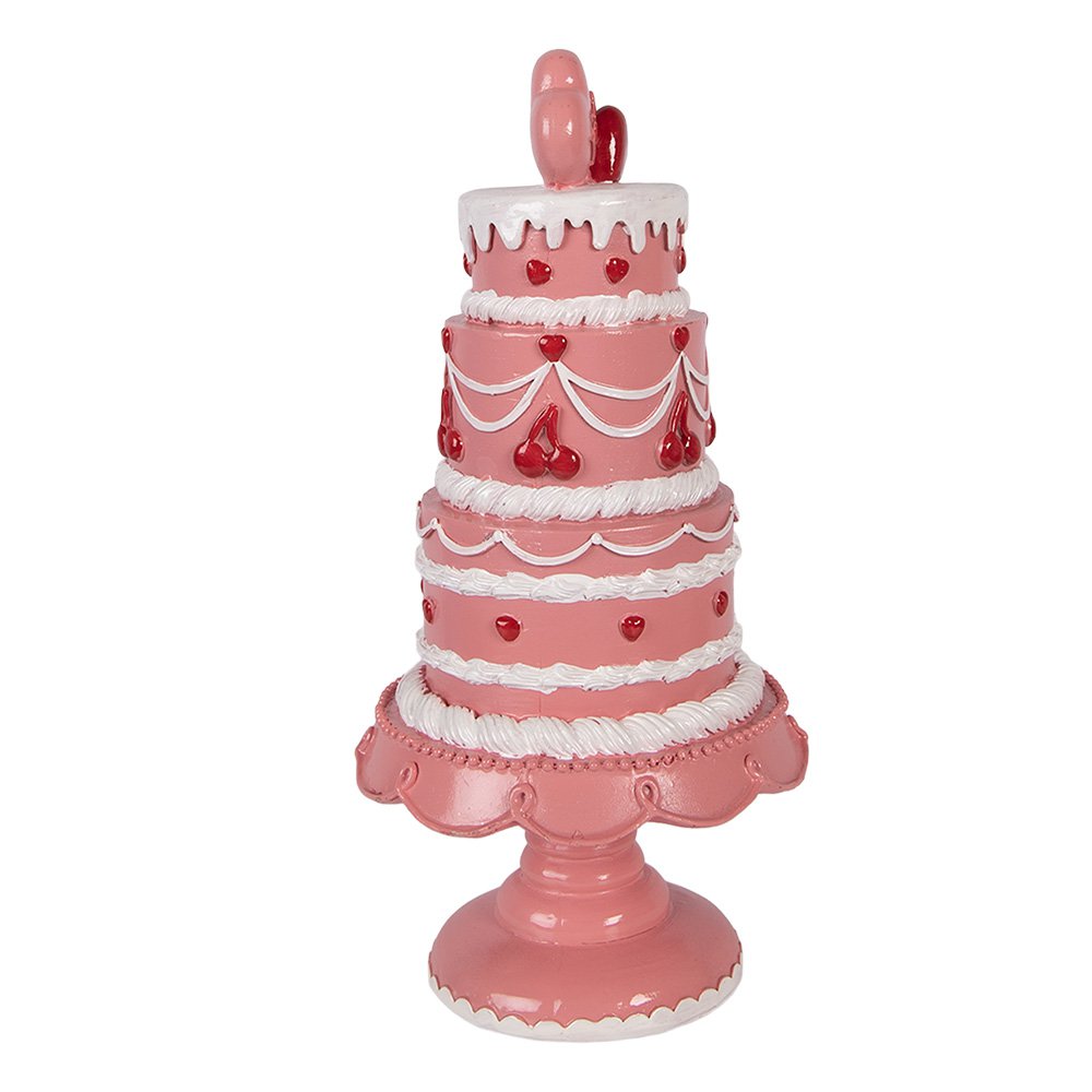 Decoratie Beeld Taart Ø 16x33 cm Roze Kunststof