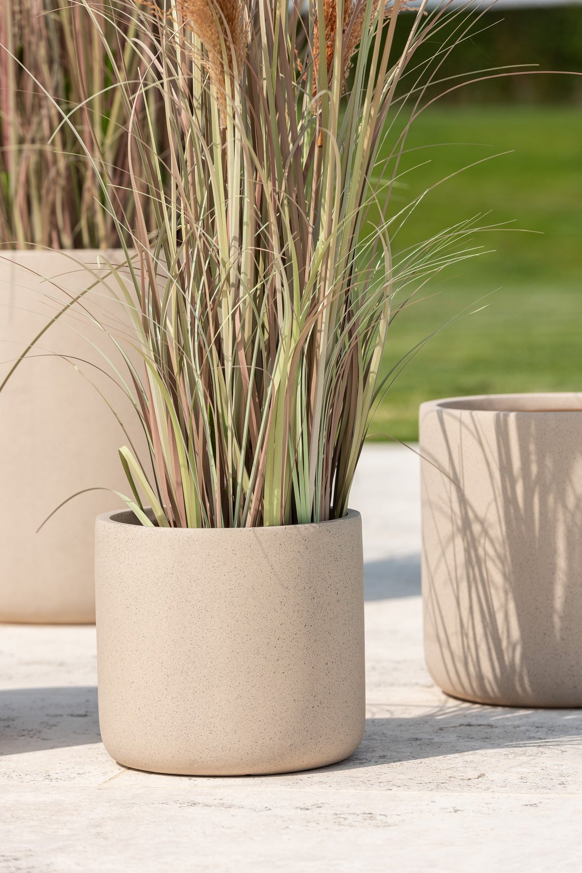 J-Line bloempot Dune - keramiek - wit - set van 4