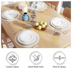 Placemats – Geribbeld Katoen Hittebestendig – 32 cm Ronde Set van 4