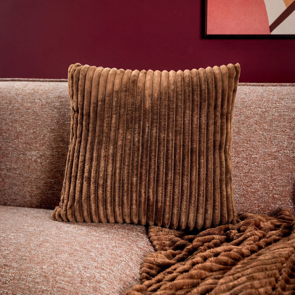 Dutch Decor Marthy - Plaid 140x180 cm - Corduroy - Tabaksbruin - Bruin
