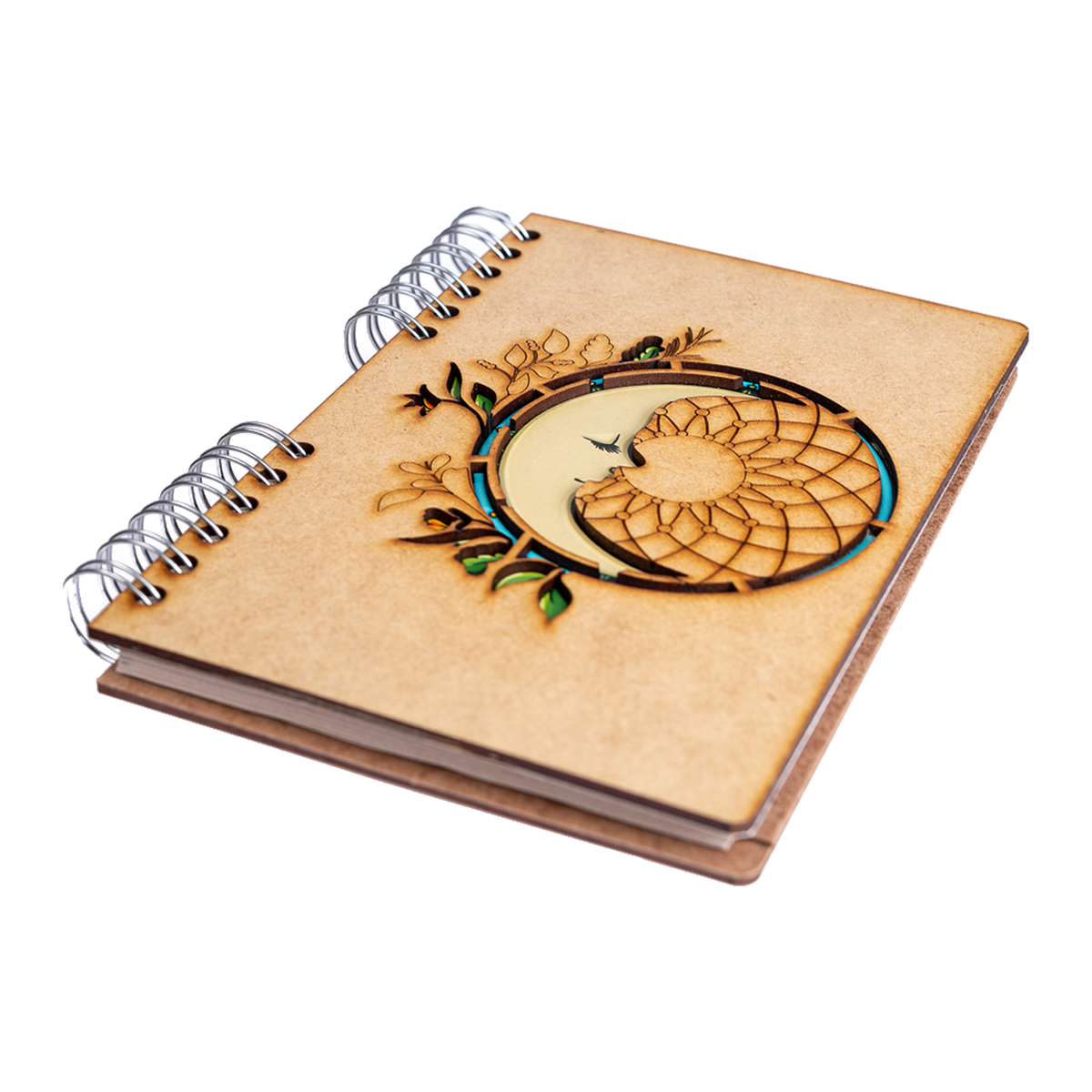 Duurzaam Houten Notitieboek – Komoni – Maan – Gerecycled papier