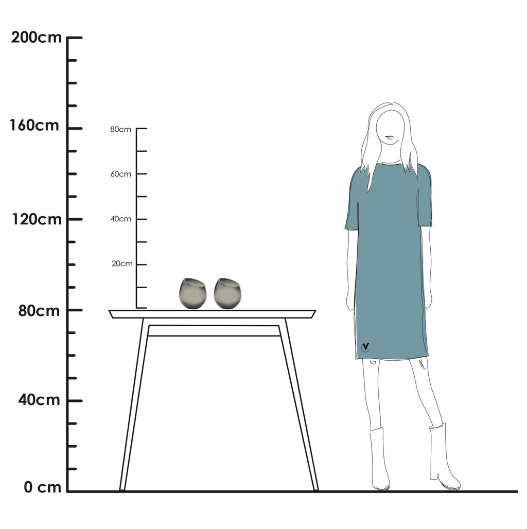 Waxinelichthouder - Moho grey (set van 2 stuks)