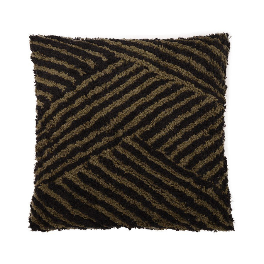Kingston kussen groen zwart 45x45cm