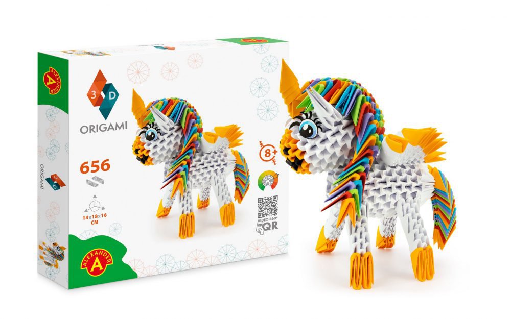 3D Model Origami Eenhoorn- Papier