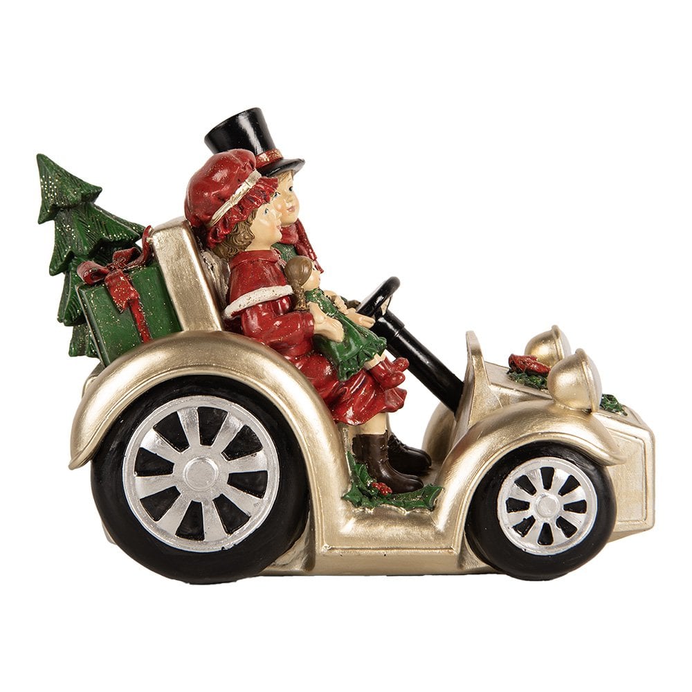 Kerstdecoratie Beeld Auto 22x14x16 cm Goudkleurig Kunststof