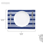 Tafelplacemats – geribbeld katoen, hittebestendig – 48x32 cm, set van 6