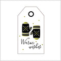 Cadeau kaartjes – Warm wishes – label gold – 5cm x 9cm -20 st