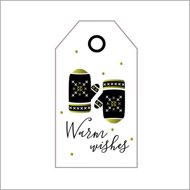 Cadeau kaartjes – Warm wishes – label gold – 5cm x 9cm -20 st