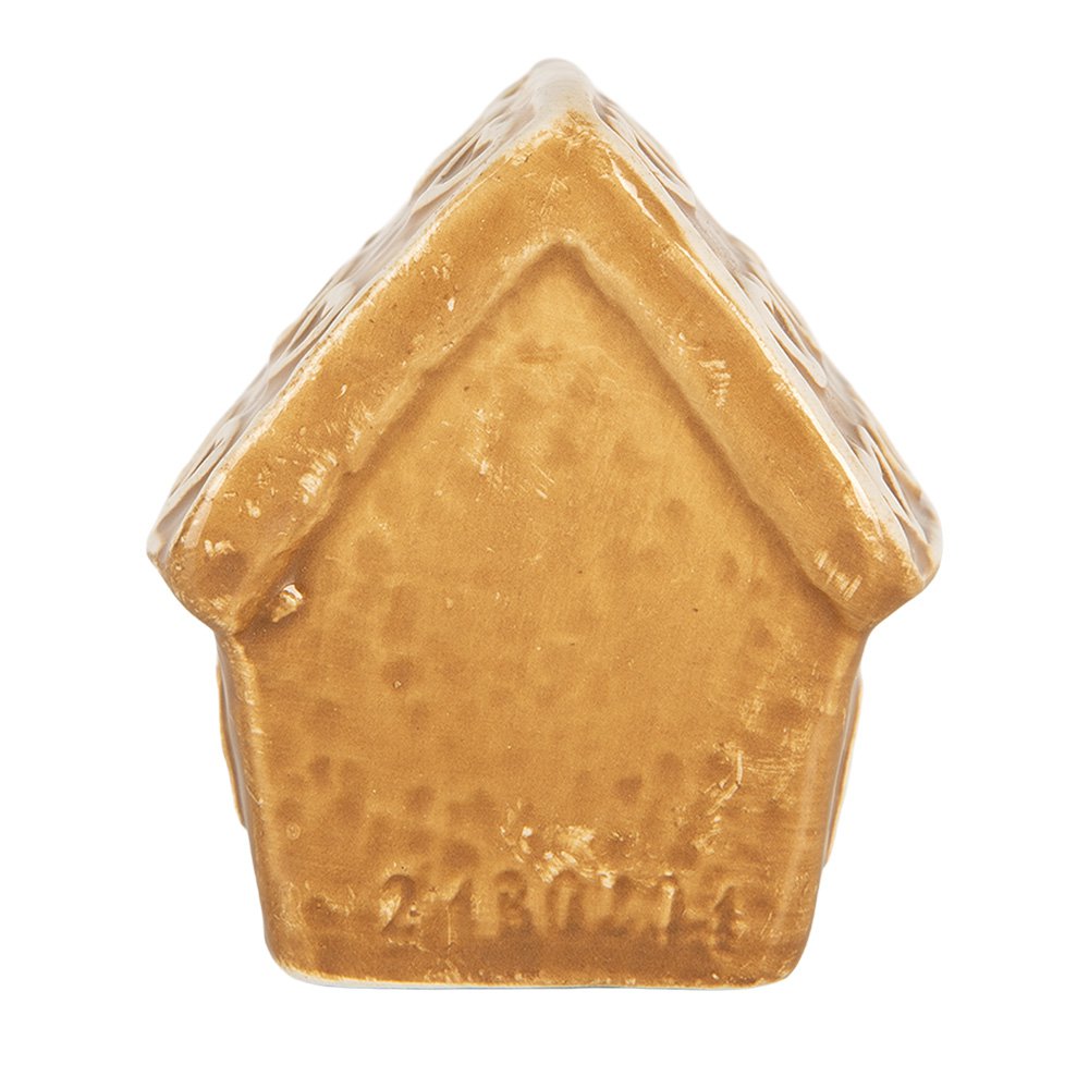 Kaarthouder Gingerbread house 5x4x6 cm Bruin Keramiek