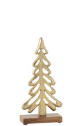 J-Line decoratie boom Op Voet - aluminium/hout - goud - large