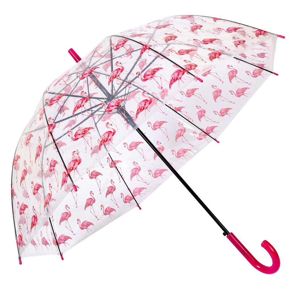 Paraplu Volwassenen Ø 90 cm Transparant Kunststof Flamingo