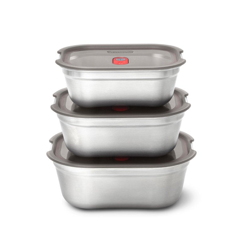 Black+Blum Steel Food Box set Mixed (S/M/L) - Meal prep - set van 3