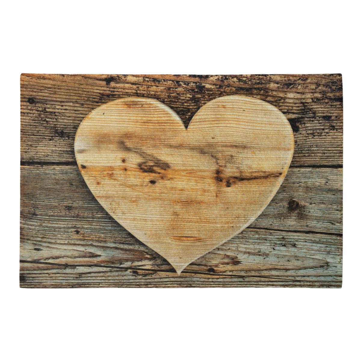 Deurmat hout hart 75x50cm