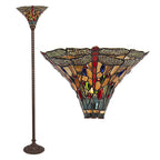 Tiffany Vloerlamp Bruin Glas