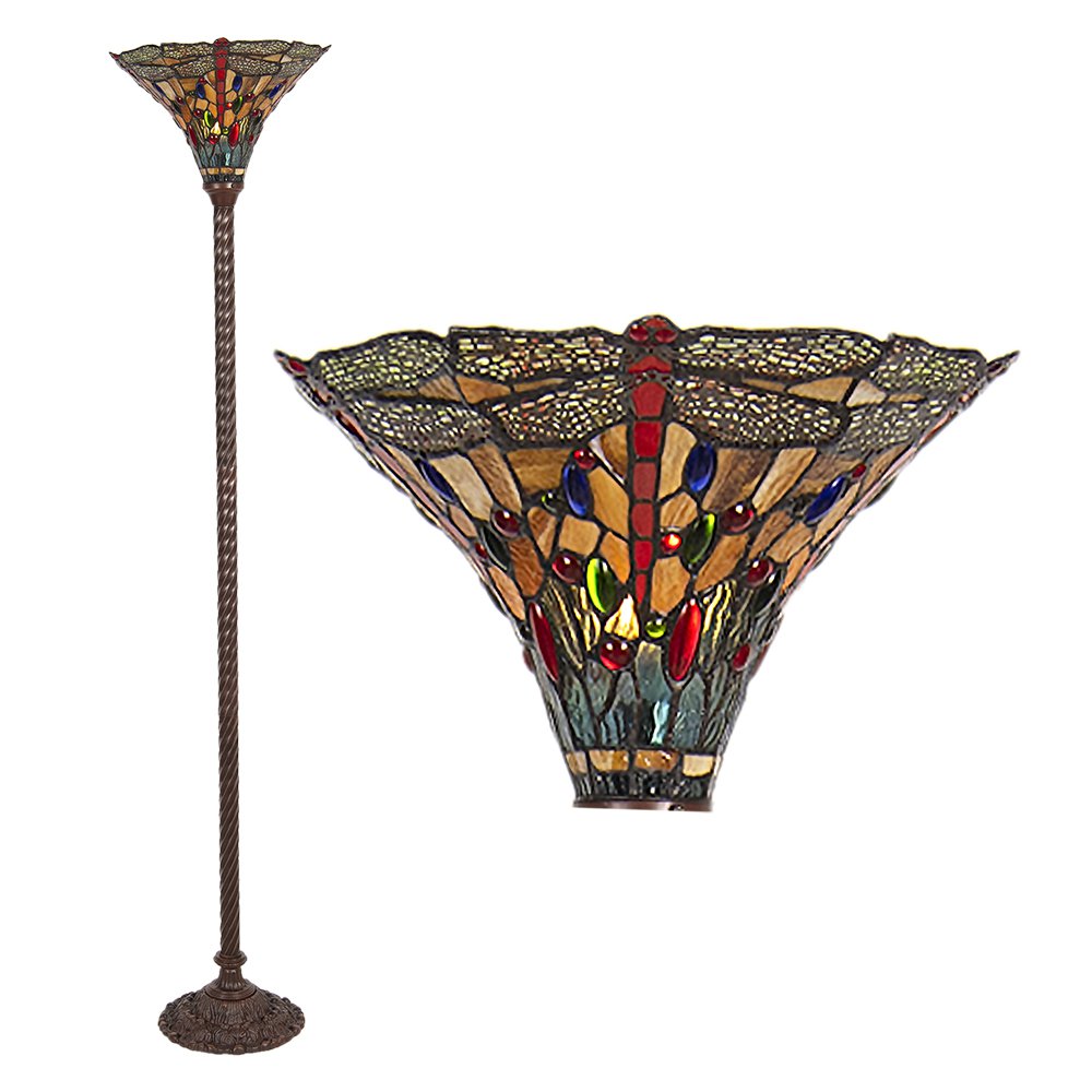 Tiffany Vloerlamp Bruin Glas