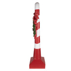 Kerstdecoratie Beeld Zuurstok 100 cm Rood Wit Polyresin Kerstfiguren