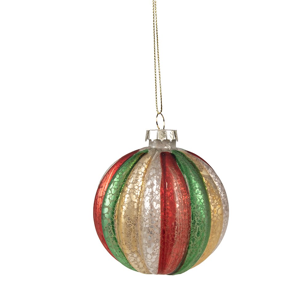 Kerstbal Set van 4 Ø 8x8 cm Rood Groen Glas