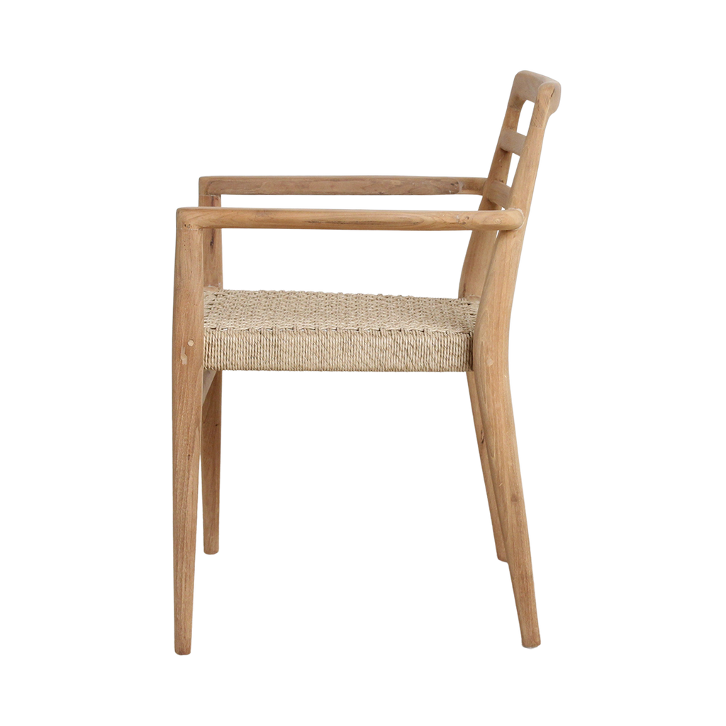 Verano teakhouten tuinstoel met armleuning - FSC-gerecycled hout
