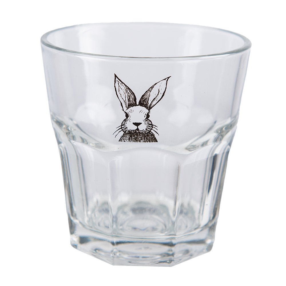 Waterglas 200 ml Transparant Glas Konijn Drinkbeker